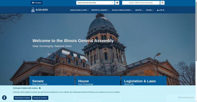 Security scan screenshot of https://ilga.gov/