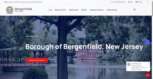 Security scan screenshot of https://bergenfieldnj.gov/