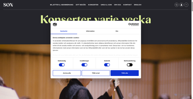 Security scan screenshot of https://norrkopingssymfoniorkester.se