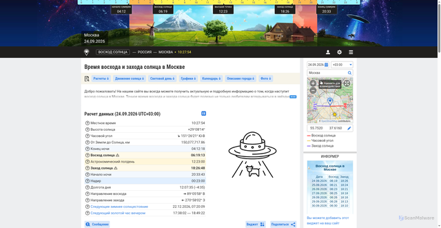 Security scan screenshot of https://voshod-solnca.ru