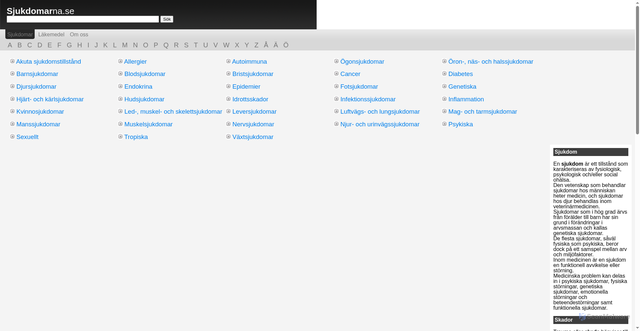 Security scan screenshot of https://sjukdomarna.se