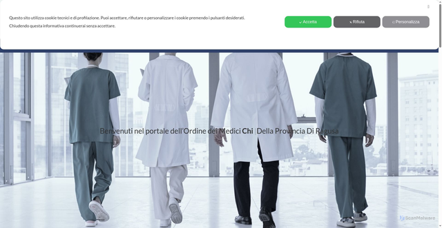 Security scan screenshot of https://www.ordinemediciragusa.it/