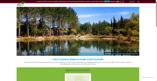 Security scan screenshot of https://www.parcoditepilora.it/
