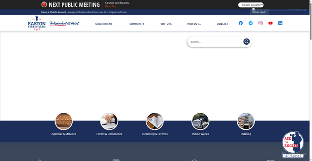 Security scan screenshot of https://www.easton-pa.com/