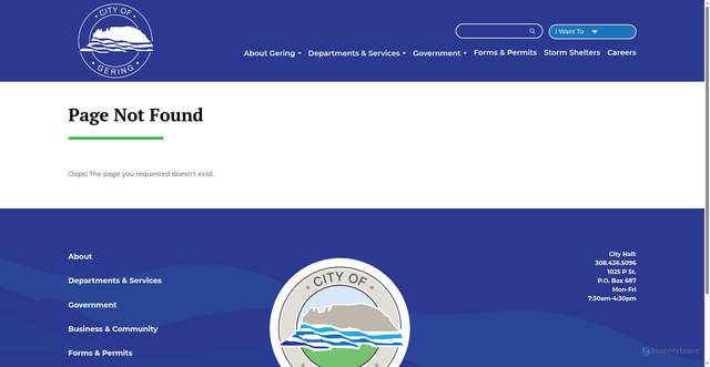 Security scan screenshot of https://www.gering.org/departments-services/gering-police-department