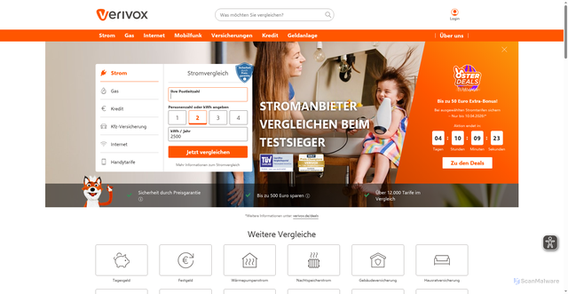 Security scan screenshot of https://www.verivox.de