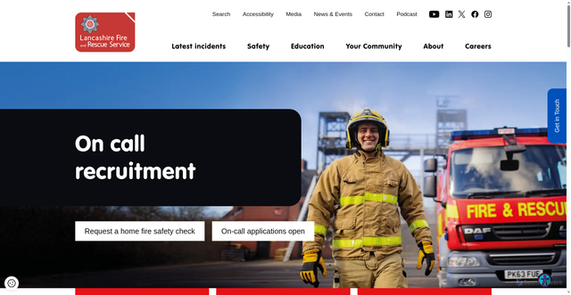 Security scan screenshot of http://www.lancsfirerescue.org.uk