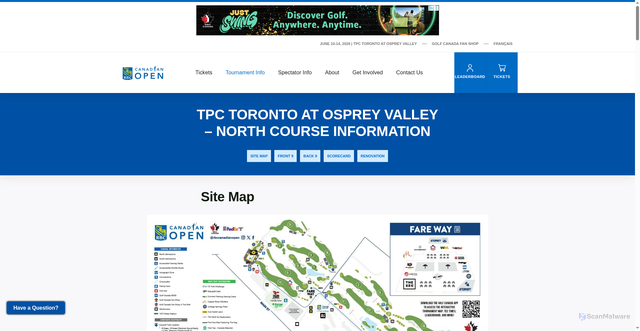 Security scan screenshot of https://www.rbccanadianopen.com/course-information/