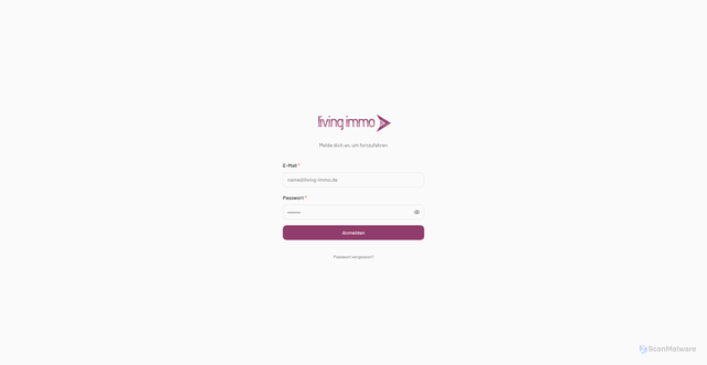 Security scan screenshot of http://living-immo-hub.de/