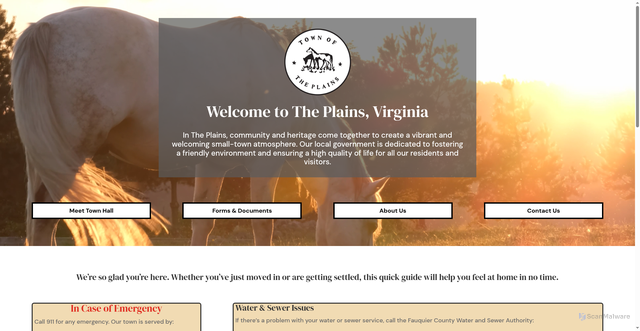 Security scan screenshot of https://www.townoftheplainsvirginia.gov/