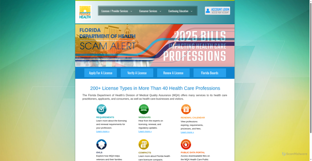 Security scan screenshot of https://flhealthsource.gov/