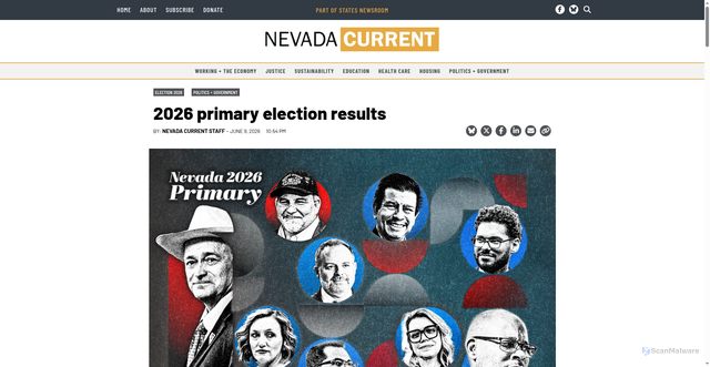 Security scan screenshot of https://nevadacurrent.com/2026/06/09/nevada-primary-election-results/
