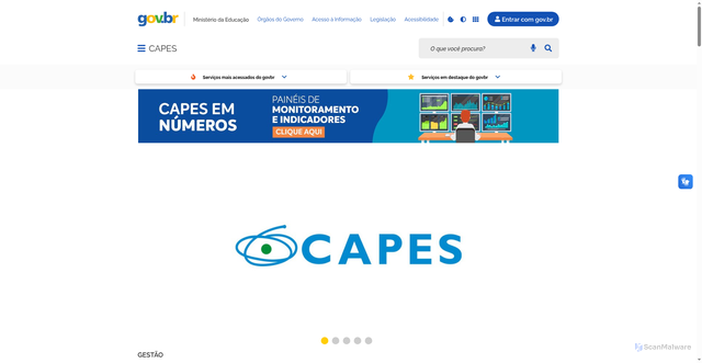 Security scan screenshot of https://www.gov.br/capes/pt-br