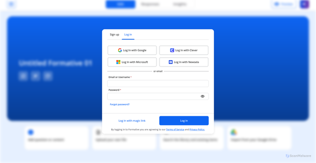 Security scan screenshot of https://svc.goformative.com