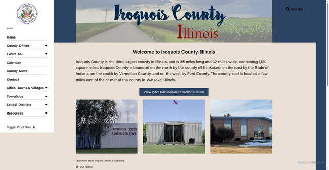 Security scan screenshot of https://iroquoiscountyil.gov/