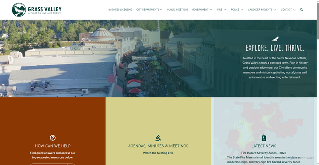 Security scan screenshot of https://www.cityofgrassvalley.com/