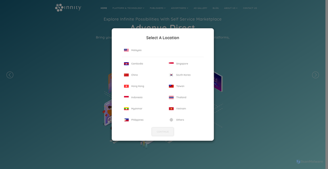 Security scan screenshot of https://innity.com