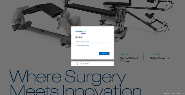 Security scan screenshot of https://mizuhoosi.sharepoint.com