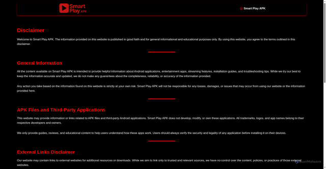 Security scan screenshot of https://officialsmartplayapk.com/disclaimer/