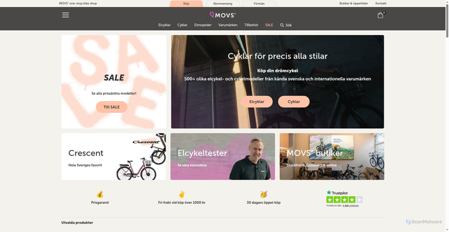 Security scan screenshot of https://elcykelvaruhuset.se
