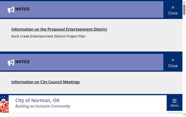 Security scan screenshot of https://www.normanok.gov/