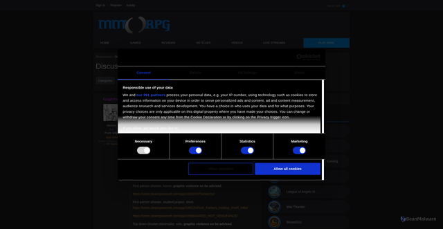Security scan screenshot of https://forums.mmorpg.com/discussion/488157/free-steam-games
