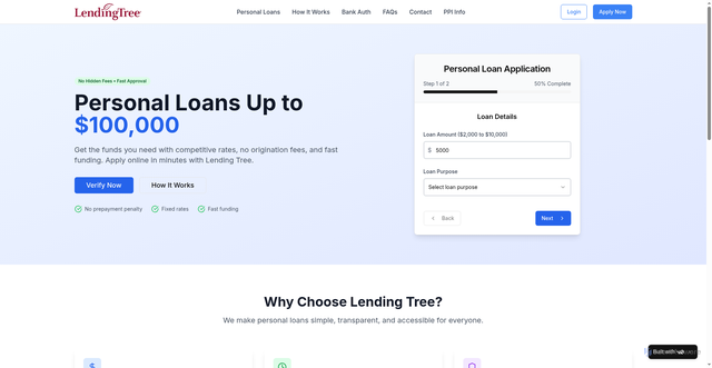 Security scan screenshot of https://lendingtreeusa.vercel.app/