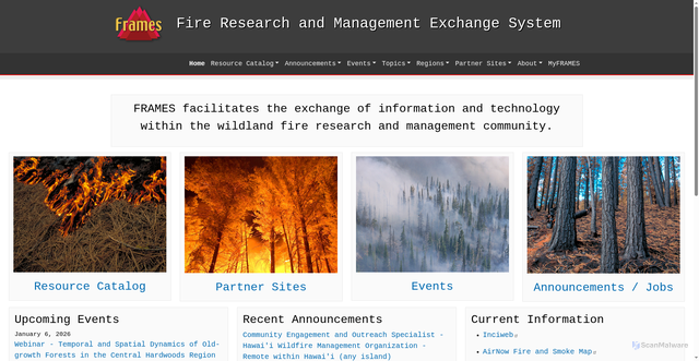 Security scan screenshot of https://www.frames.gov/