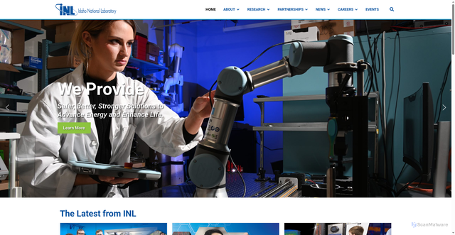 Security scan screenshot of https://inl.gov/