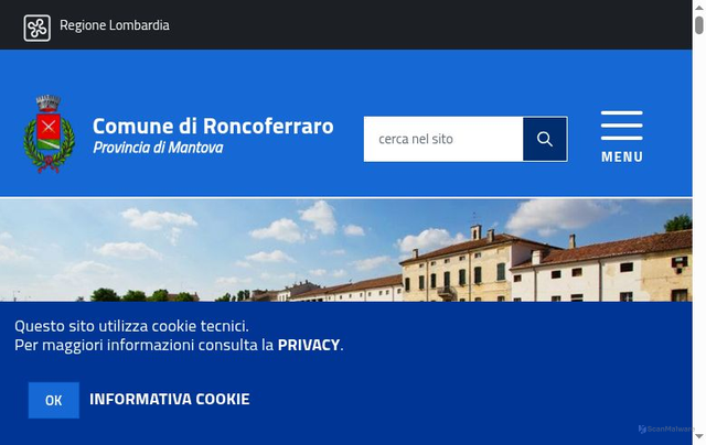 Security scan screenshot of https://www.comune.roncoferraro.mn.it/hh/index.php
