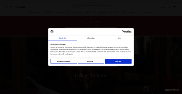Security scan screenshot of https://bubbleroom.se