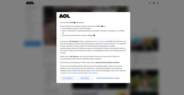 Security scan screenshot of https://www.aol.de/?r=www.aol.co.uk
