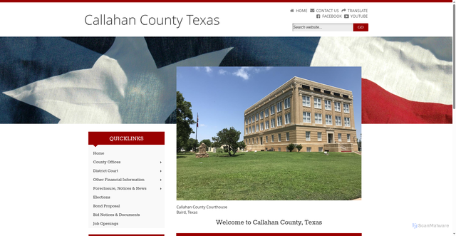 Security scan screenshot of https://www.callahancounty.org/