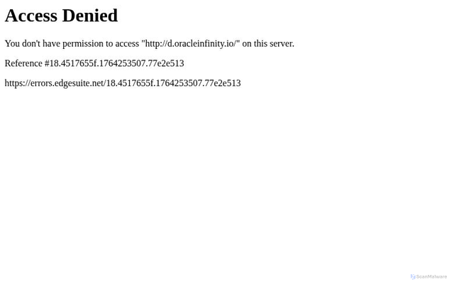Security scan screenshot of https://d.oracleinfinity.io/