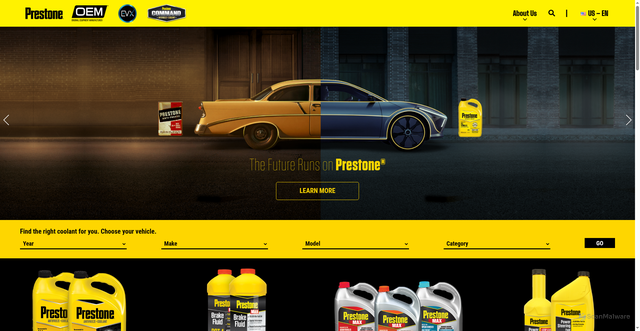 Security scan screenshot of https://www.prestone.com