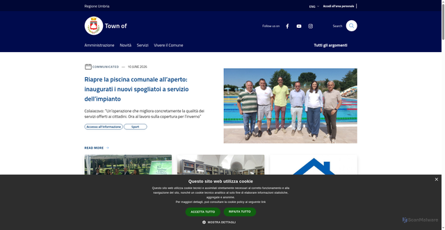 Security scan screenshot of https://www.comune.gubbio.pg.it