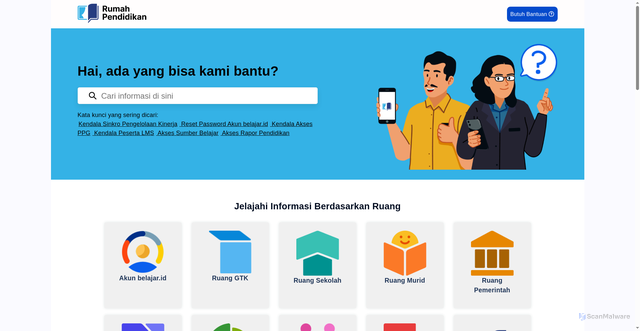 Security scan screenshot of https://pusatinformasi.rumahpendidikan.kemendikdasmen.go.id