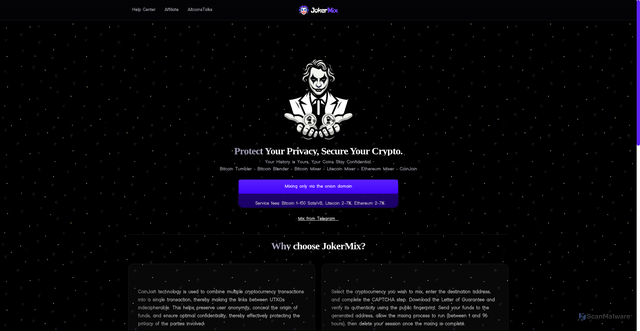 Security scan screenshot of https://jokermix.to/