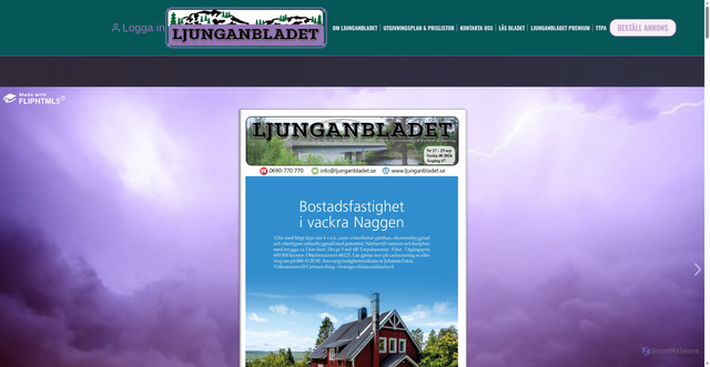 Security scan screenshot of https://ljunganbladet.se