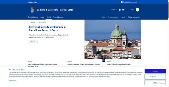 Security scan screenshot of https://www.comune.barcellona-pozzo-di-gotto.me.it/
