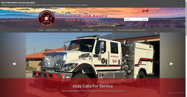 Security scan screenshot of https://www.crrfire-or.gov/