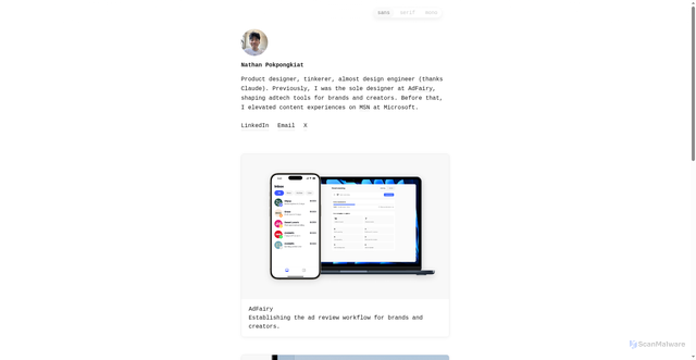 Security scan screenshot of https://npokpongkiat.com/