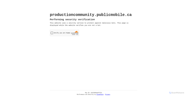 Security scan screenshot of https://productioncommunity.publicmobile.ca