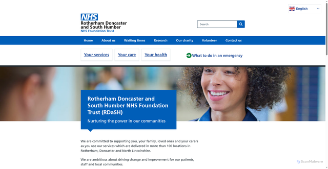 Security scan screenshot of http://www.rdash.nhs.uk/