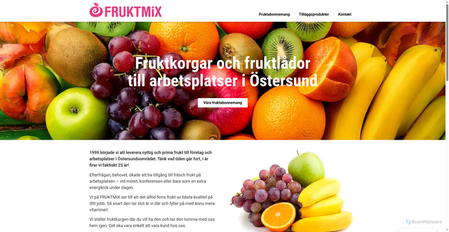 Security scan screenshot of https://fruktmix.se