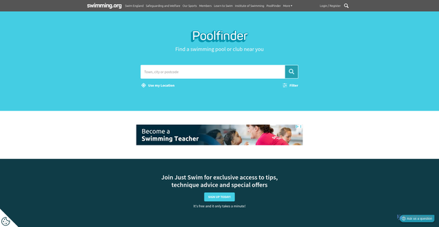 Security scan screenshot of https://www.swimming.org/poolfinder/