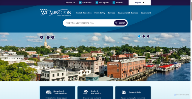 Security scan screenshot of https://www.wilmingtonnc.gov/