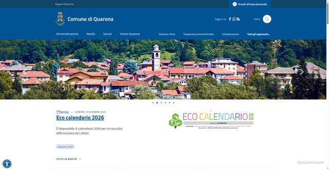 Security scan screenshot of https://www.comune.quarona.vc.it/