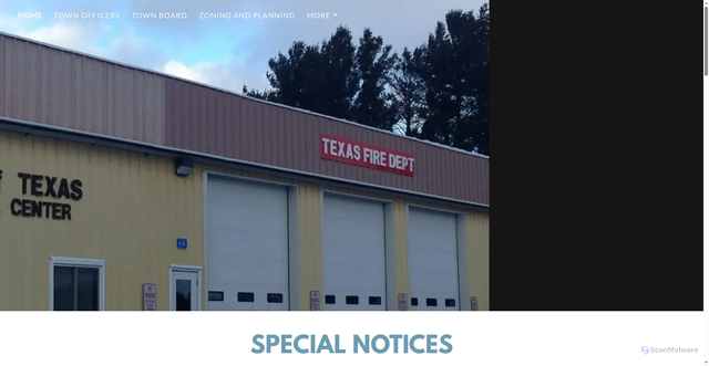 Security scan screenshot of https://townoftexas.com/