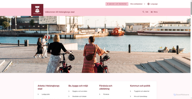 Security scan screenshot of http://www.helsingborg.se